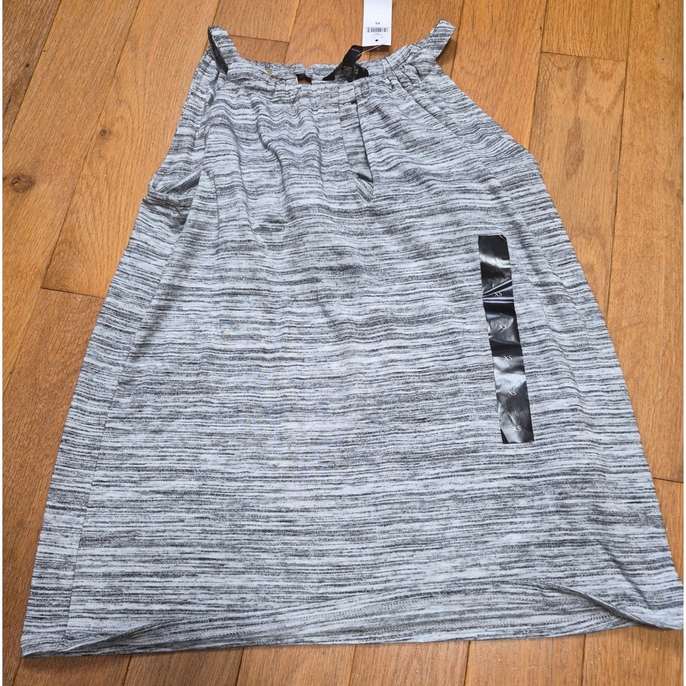 Banana Republic Womens XS Grey Space Dye Halter Keyhole Tank Top New